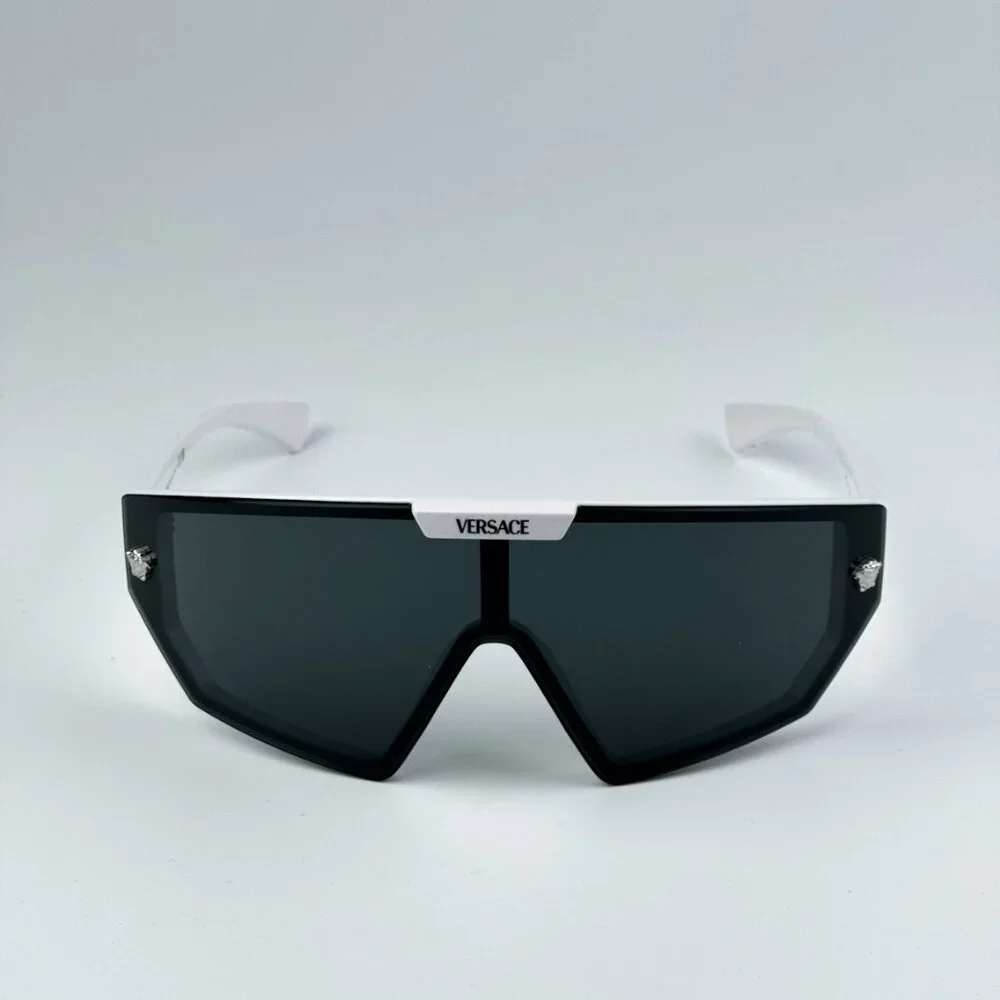 Versace VE4461 314/87 BRAND NEW Sunglasses White Mirror Silver Detachable Lens